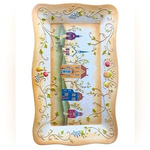 PartyLite Winding Lane Decorative Platter by Susan Winget Multicolor